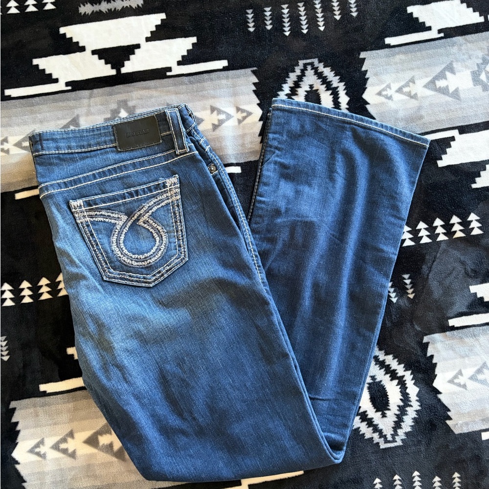Big Star Women's Blue Bootcut Jeans with Embroidered Back Pocket